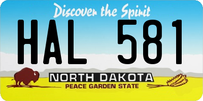 ND license plate HAL581