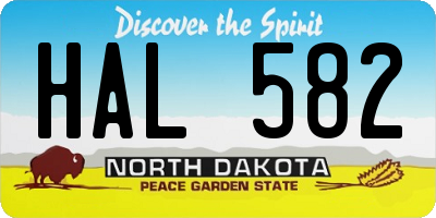 ND license plate HAL582