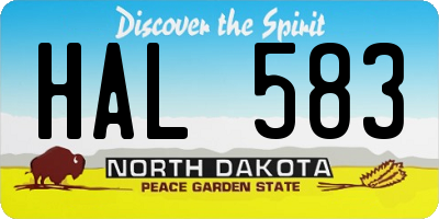 ND license plate HAL583