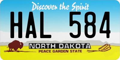 ND license plate HAL584