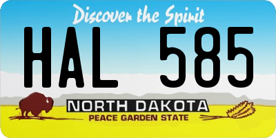 ND license plate HAL585