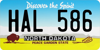 ND license plate HAL586