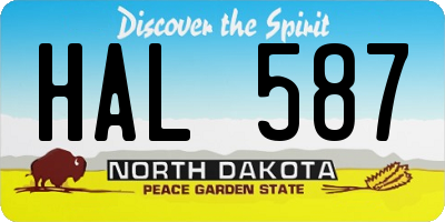 ND license plate HAL587