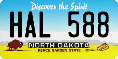 ND license plate HAL588