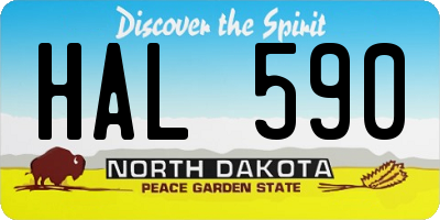 ND license plate HAL590