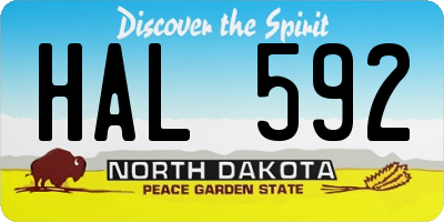 ND license plate HAL592