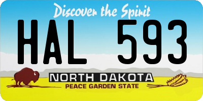 ND license plate HAL593