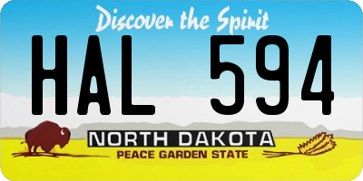 ND license plate HAL594