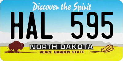 ND license plate HAL595