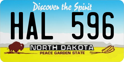 ND license plate HAL596