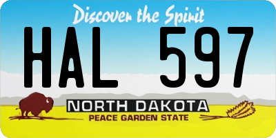 ND license plate HAL597