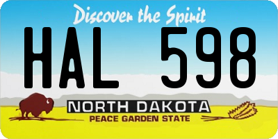 ND license plate HAL598