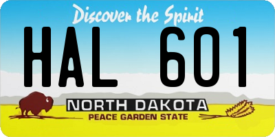 ND license plate HAL601