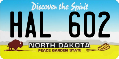 ND license plate HAL602