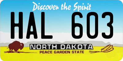 ND license plate HAL603