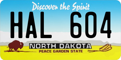 ND license plate HAL604