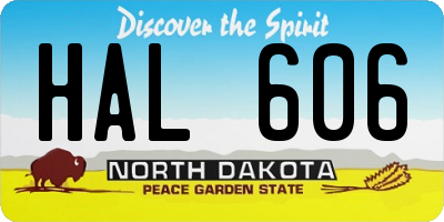 ND license plate HAL606