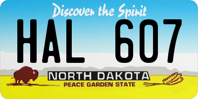 ND license plate HAL607