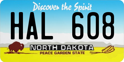 ND license plate HAL608