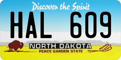 ND license plate HAL609