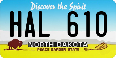 ND license plate HAL610