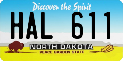 ND license plate HAL611