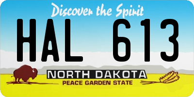 ND license plate HAL613