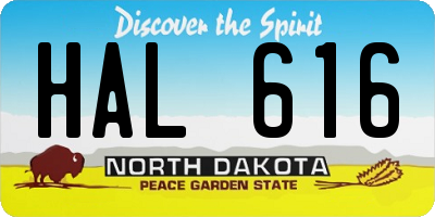 ND license plate HAL616