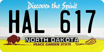 ND license plate HAL617