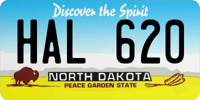 ND license plate HAL620