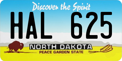 ND license plate HAL625