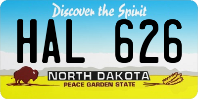 ND license plate HAL626