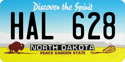 ND license plate HAL628