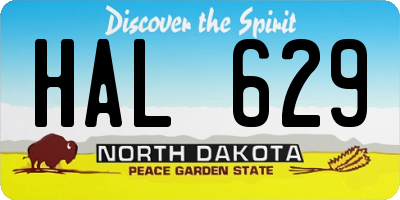 ND license plate HAL629