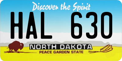 ND license plate HAL630