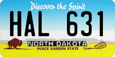 ND license plate HAL631