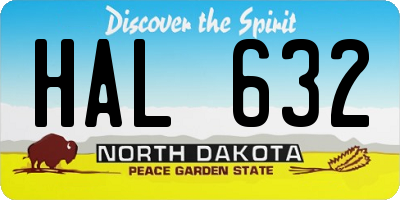 ND license plate HAL632