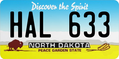 ND license plate HAL633