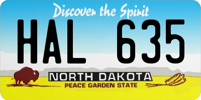 ND license plate HAL635