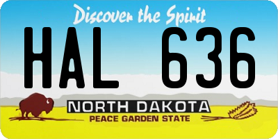 ND license plate HAL636