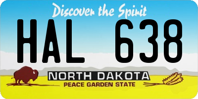 ND license plate HAL638