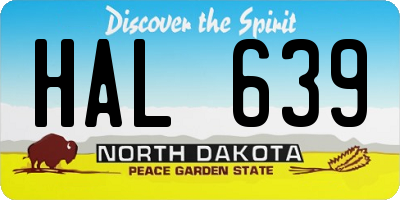 ND license plate HAL639