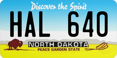 ND license plate HAL640