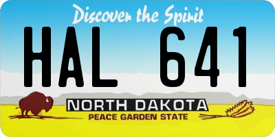 ND license plate HAL641