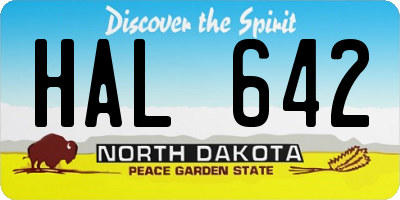 ND license plate HAL642