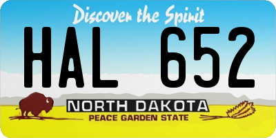 ND license plate HAL652