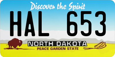 ND license plate HAL653