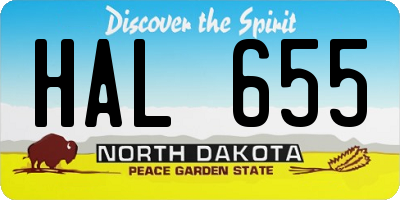 ND license plate HAL655