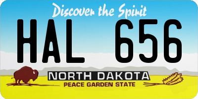 ND license plate HAL656