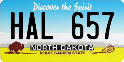 ND license plate HAL657